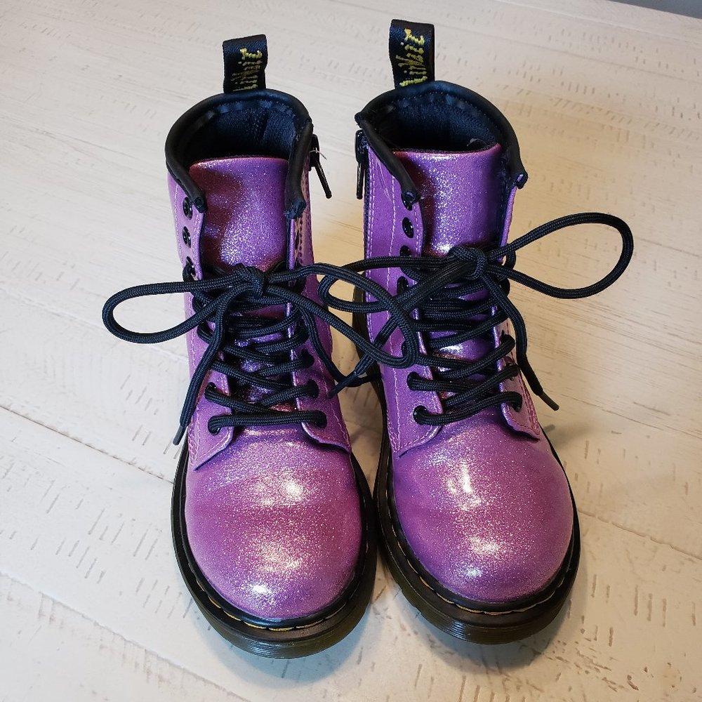 Kids Doc Marten Pink Sparkle Boots